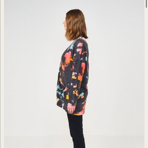 BRODIE SUPERNOVA OVERSIZED CARDIGAN IN ORGANIC WHITE/SUPER NOVA PRINT - Picture 3 of 9